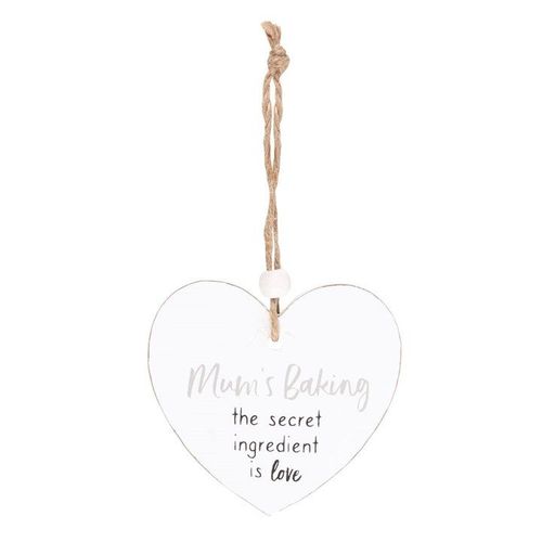 Mum's Baking Secret Ingredient Hanging Heart Sentiment Sign - Sign - Inspired Creative Gifts