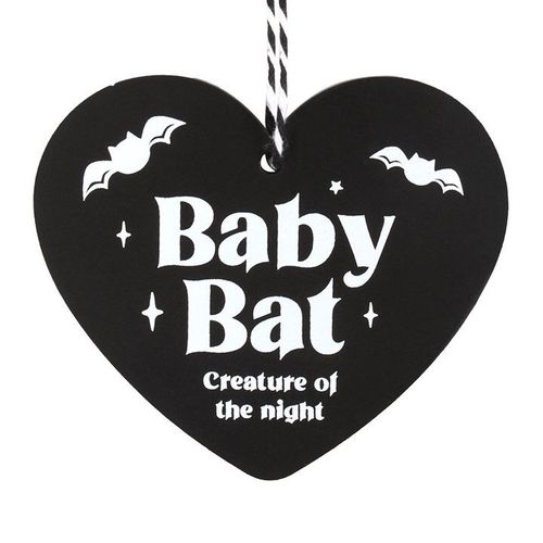 Baby Bat Hanging Heart Sign - Sign - Inspired Creative Gifts