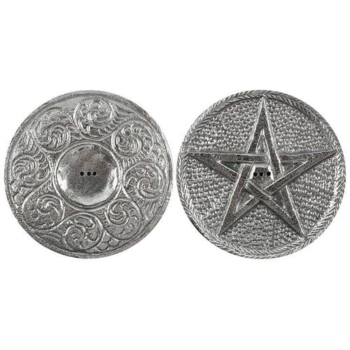10cm Silver Pentagram Incense Holder - Inspired Creative Gifts