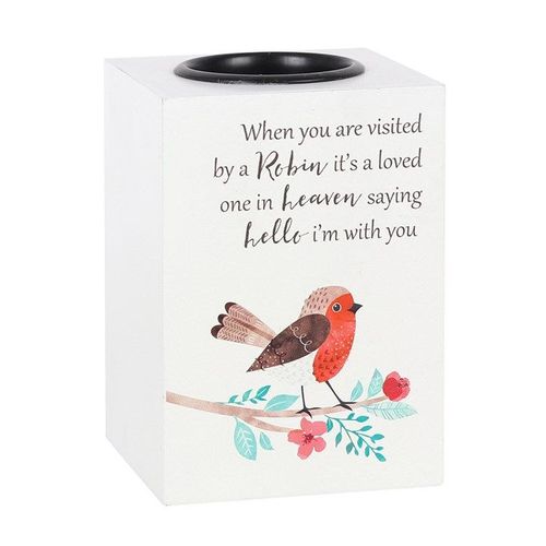 Visited by a Robin Tealight Holder - Candle Holders - Inspired Creative Gifts
