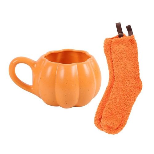 Pumpkin Shaped Mug and Socks Set - Mugs - Inspired Creative Gifts