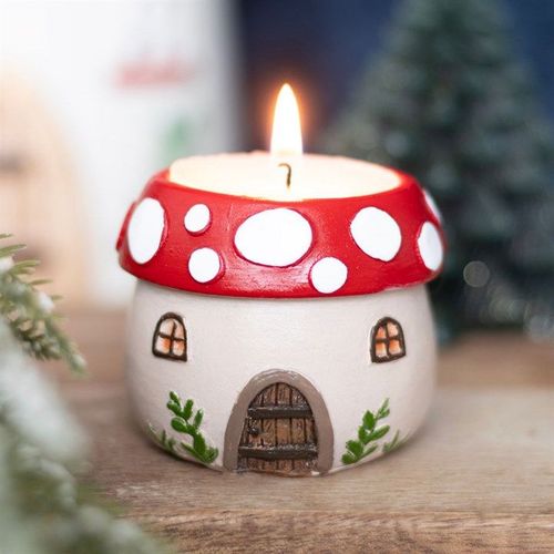 Mushroom House Resin Tealight Holder - Candle Holders - Inspired Creative Gifts