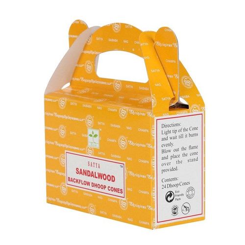 Set of 6 Packets of Satya Sandalwood Backflow Dhoop Cones - Inspired Creative Gifts