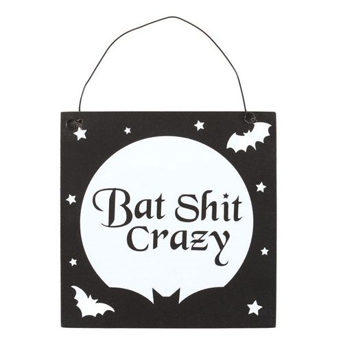 10cm Bat Shit Crazy Hanging Sign - Inspired Creative Gifts