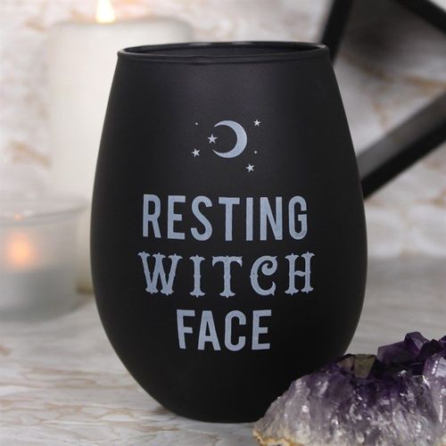 Resting Witch Face Stemless Wine Glass - Glasses & Barware - Inspired Creative Gifts