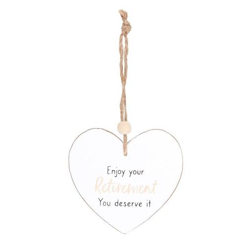 Enjoy Your Retirement Hanging Heart Sentiment Sign - Sign - Inspired Creative Gifts
