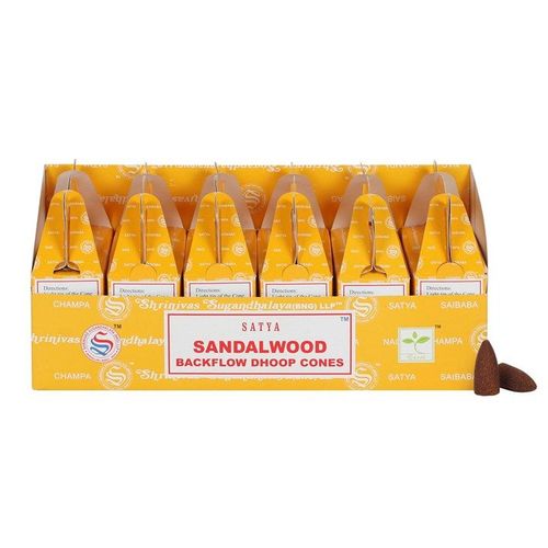 Set of 6 Packets of Satya Sandalwood Backflow Dhoop Cones - Inspired Creative Gifts
