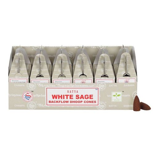 Set of 6 Packets of Satya White Sage Backflow Dhoop Cones - Inspired Creative Gifts