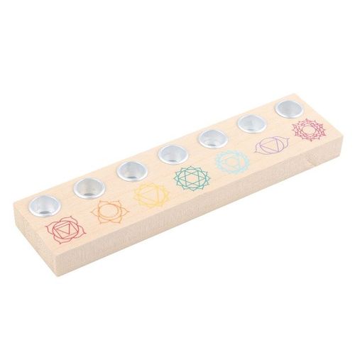 Seven Chakras Wooden Energy Candle Holder - Candle Holders - Inspired Creative Gifts