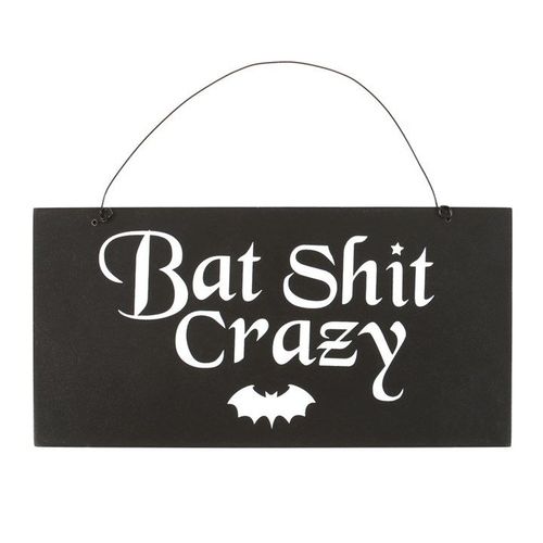 20cm Bat Shit Crazy Hanging Sign - Sign - Inspired Creative Gifts