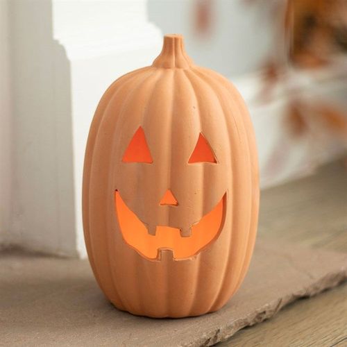 23cm Terracotta Pumpkin Ornament - Garden Accessories - Inspired Creative Gifts