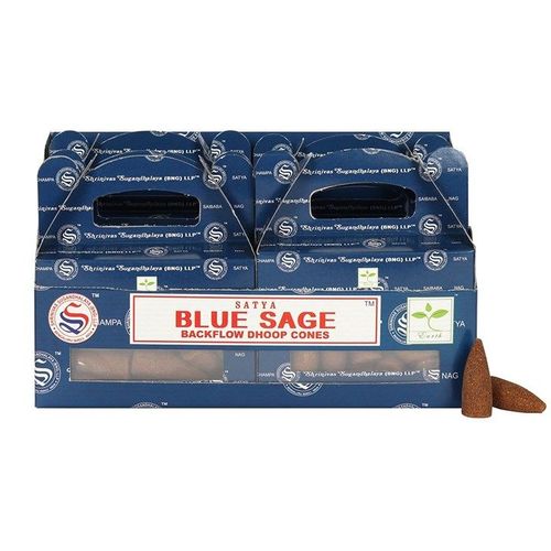 Set of 6 Packets of Blue Sage Backflow Dhoop Cones by Satya - Inspired Creative Gifts