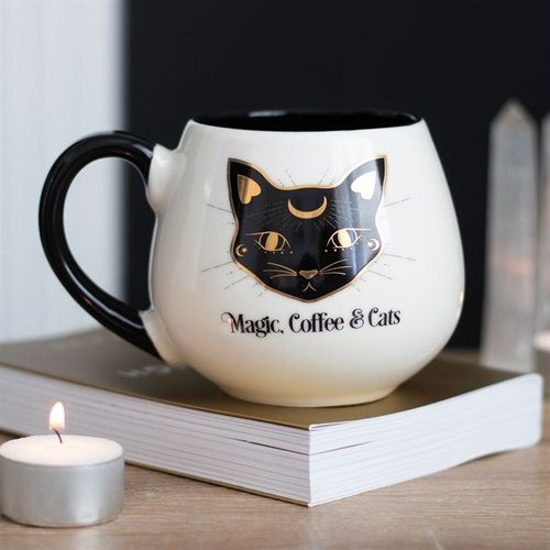 Magic, Coffee & Cats Rounded Mug - Mugs - Inspired Creative Gifts