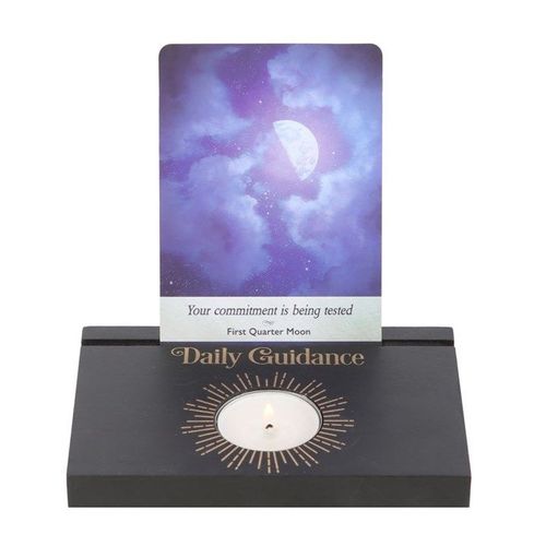 Black Daily Guidance Tarot Card Stand Tealight Holder - Candle Holders - Inspired Creative Gifts