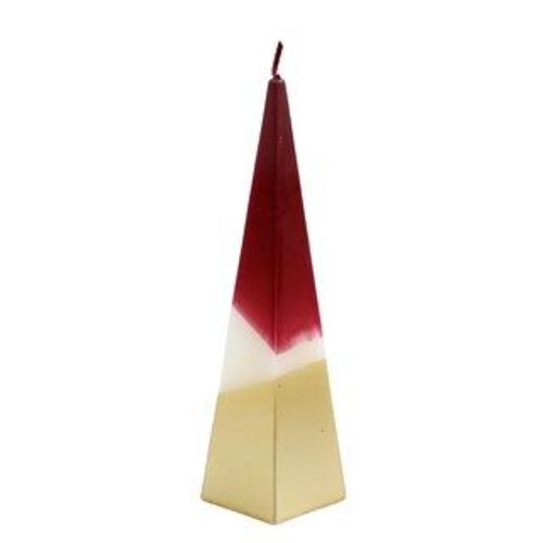 20cm Red and Gold Pyramid Candle - Candles - Inspired Creative Gifts