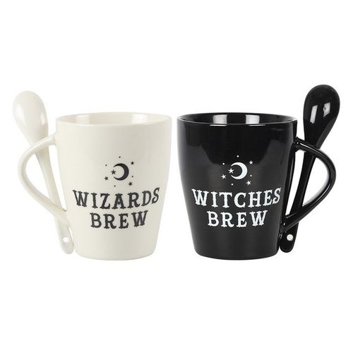 Witch and Wizard Couples Mug and Spoon Set - Mugs - Inspired Creative Gifts