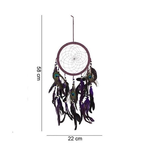 Purple Peacock Feather Dreamcatcher - Dreamcatchers - Inspired Creative Gifts