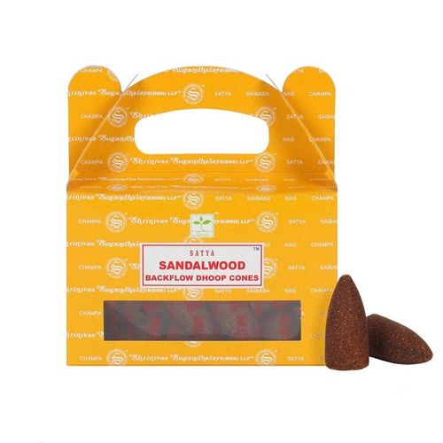 Set of 6 Packets of Satya Sandalwood Backflow Dhoop Cones - Inspired Creative Gifts