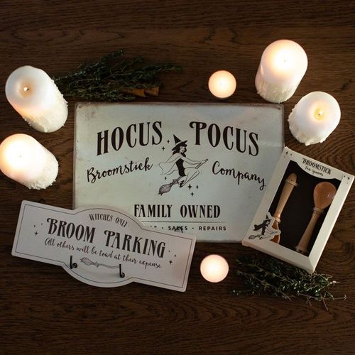 Hocus Pocus Broomstick Company Metal Hanging Sign - Sign - Inspired Creative Gifts