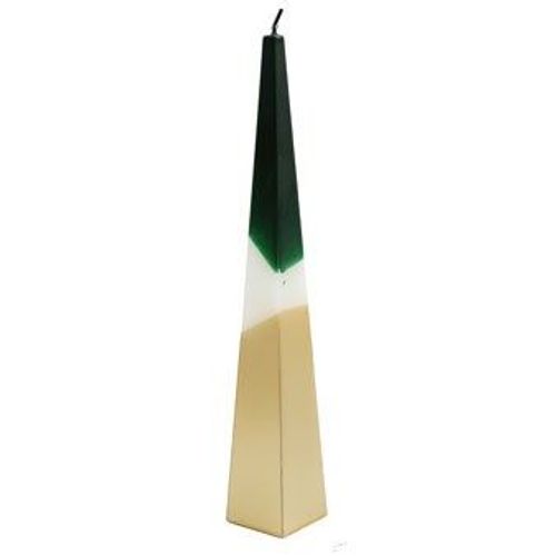 32cm Green and Gold Pyramid Candle - Candles - Inspired Creative Gifts