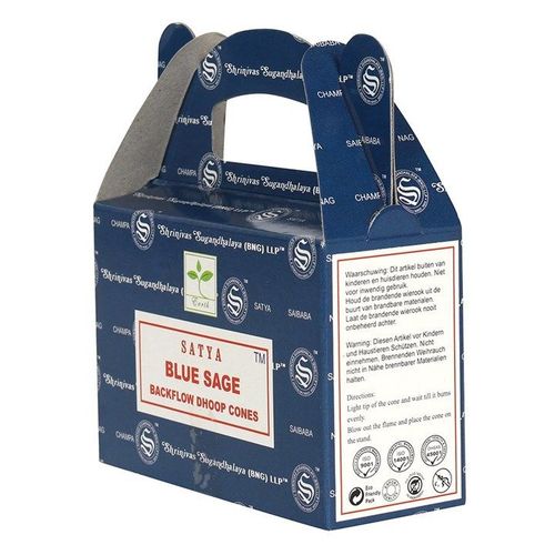 Set of 6 Packets of Blue Sage Backflow Dhoop Cones by Satya - Inspired Creative Gifts
