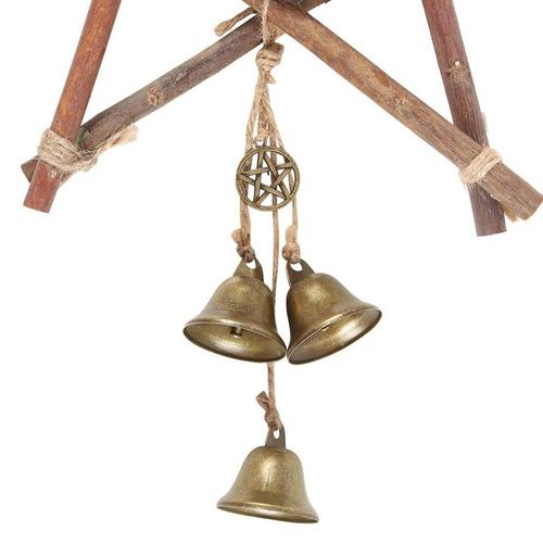 30cm Witches Welcome Willow Pentagram Sign with Bells - Sign - Inspired Creative Gifts