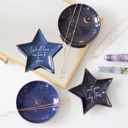 10.5cm Ceramic Purple Star Sign Trinket Dish - Inspired Creative Gifts