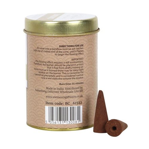 6 Tins of  Elements Lemon Grass Jumbo Backflow Cones - Backflow Burners & Cones - Inspired Creative Gifts