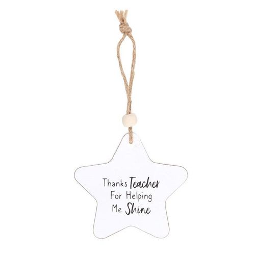 Thanks Teacher Hanging Star Sentiment Sign - Sign - Inspired Creative Gifts