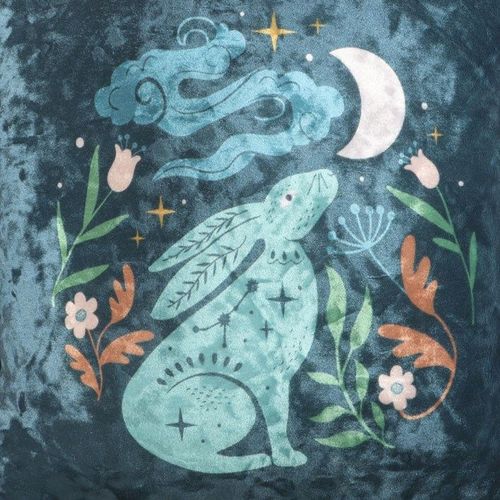 35cm Square Midnight Hare Cushion - Inspired Creative Gifts
