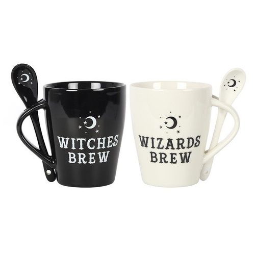 Witch and Wizard Couples Mug and Spoon Set - Mugs - Inspired Creative Gifts