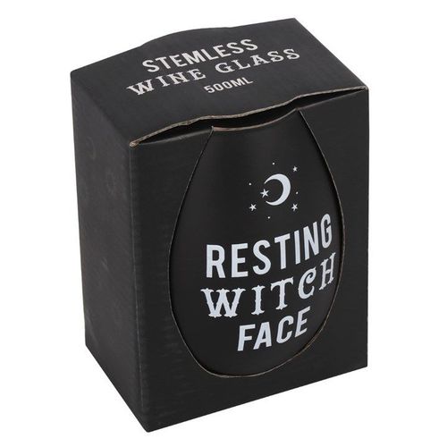 Resting Witch Face Stemless Wine Glass - Glasses & Barware - Inspired Creative Gifts