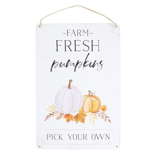 Farm Fresh Pumpkins Metal Hanging Sign - Sign - Inspired Creative Gifts