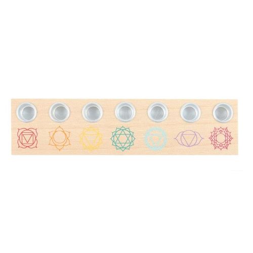 Seven Chakras Wooden Energy Candle Holder - Candle Holders - Inspired Creative Gifts