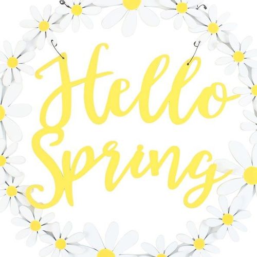 Hello Spring Hanging Daisy Wreath Decoration - Inspired Creative Gifts