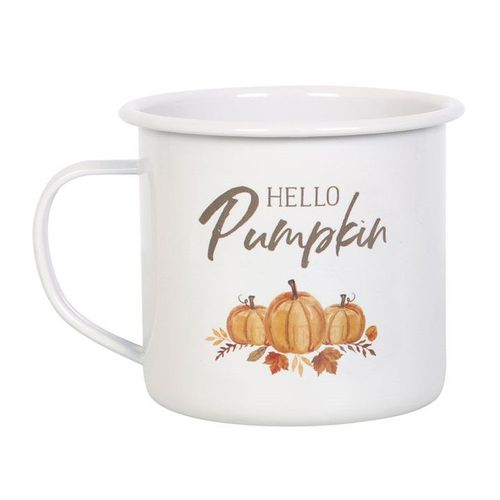Hello Pumpkin Enamel Mug - Mugs - Inspired Creative Gifts
