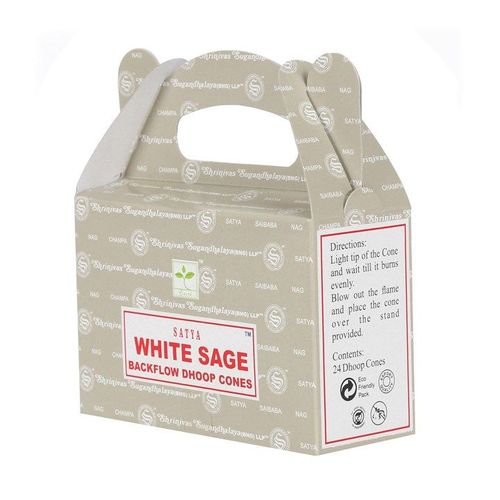 Set of 6 Packets of Satya White Sage Backflow Dhoop Cones - Inspired Creative Gifts