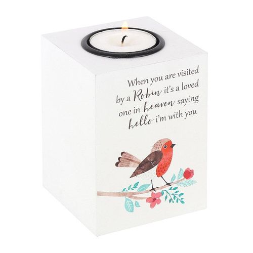 Visited by a Robin Tealight Holder - Candle Holders - Inspired Creative Gifts