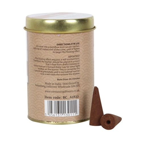 6 Tins of  Elements Vanilla Jumbo Backflow Cones - Backflow Burners & Cones - Inspired Creative Gifts