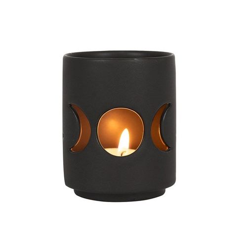 Small Black Triple Moon Cut Out Tealight Holder - Candle Holders - Inspired Creative Gifts