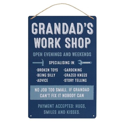 Grandad's Work Shop Metal Sign - Sign - Inspired Creative Gifts