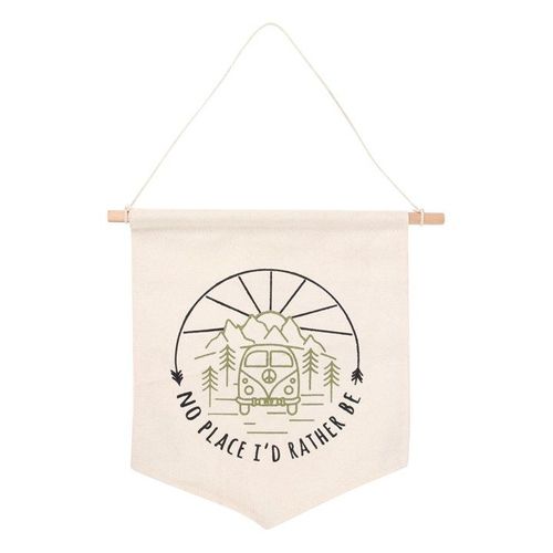 Happy Camper Hanging Fabric Flag - Inspired Creative Gifts
