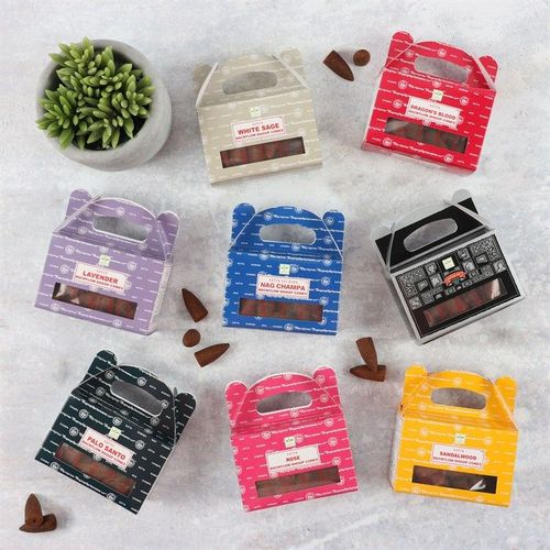 Set of 6 Packets of Satya Sandalwood Backflow Dhoop Cones - Inspired Creative Gifts