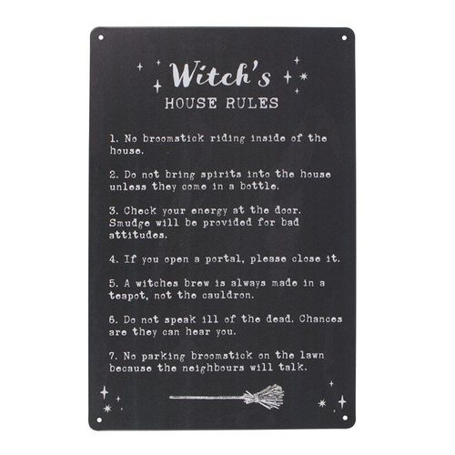 Witch's House Rules Metal Sign - Sign - Inspired Creative Gifts