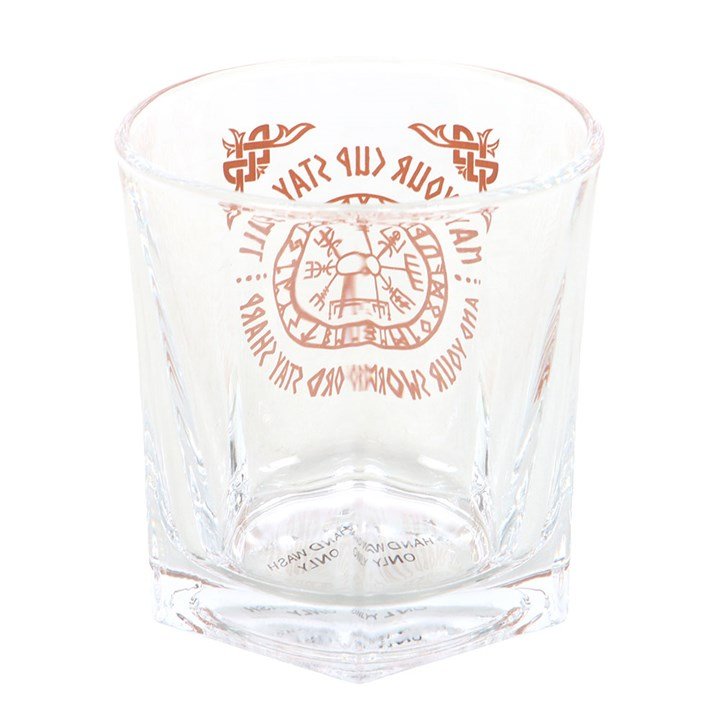 Viking Compass Lowball Drinking Glass with Coaster | Inspired Creative Gifts | UK Supplier