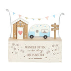 Wander Often Beach Hut Caravan Wooden Ornament | Inspired Creative Gifts | UK Supplier
