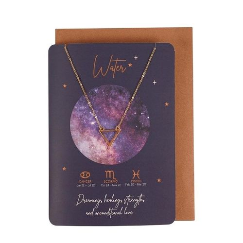 Water Element Zodiac Necklace Card | Inspired Creative Gifts | UK Supplier