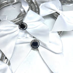 Personalised Wedding Horseshoe: Engraved Good Luck Charm, White Satin Ribbon