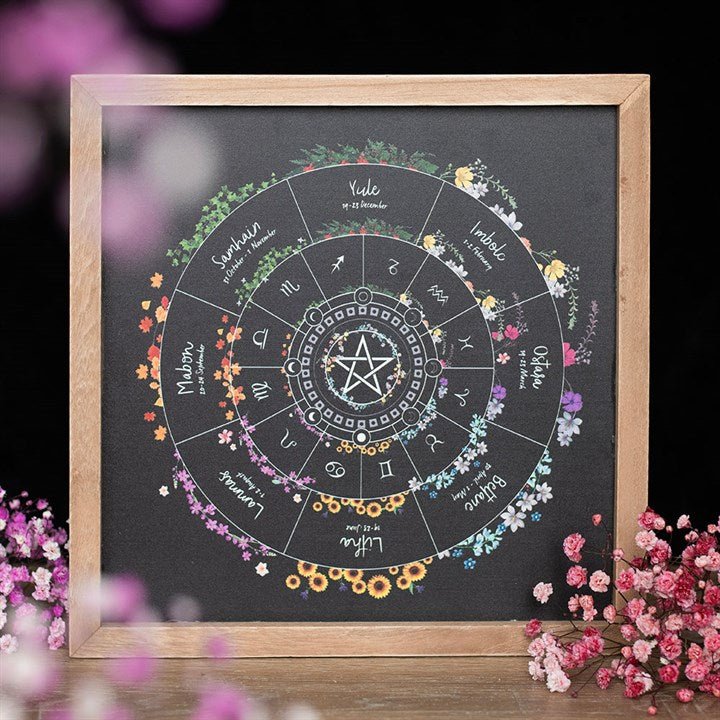 Wheel of the Year Framed Wall Art Print | Inspired Creative Gifts | UK Supplier