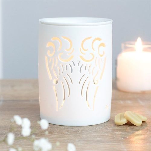 White Angel Wings Cut Out Oil Burner | Inspired Creative Gifts | UK Supplier